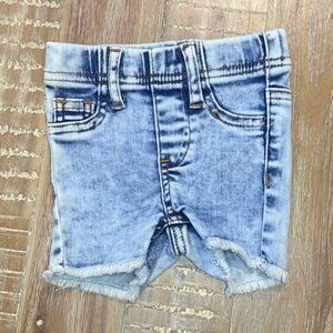 Lenox James Acid Wash Light Blue Denim Cutoff Jean Shorts 6-12m
